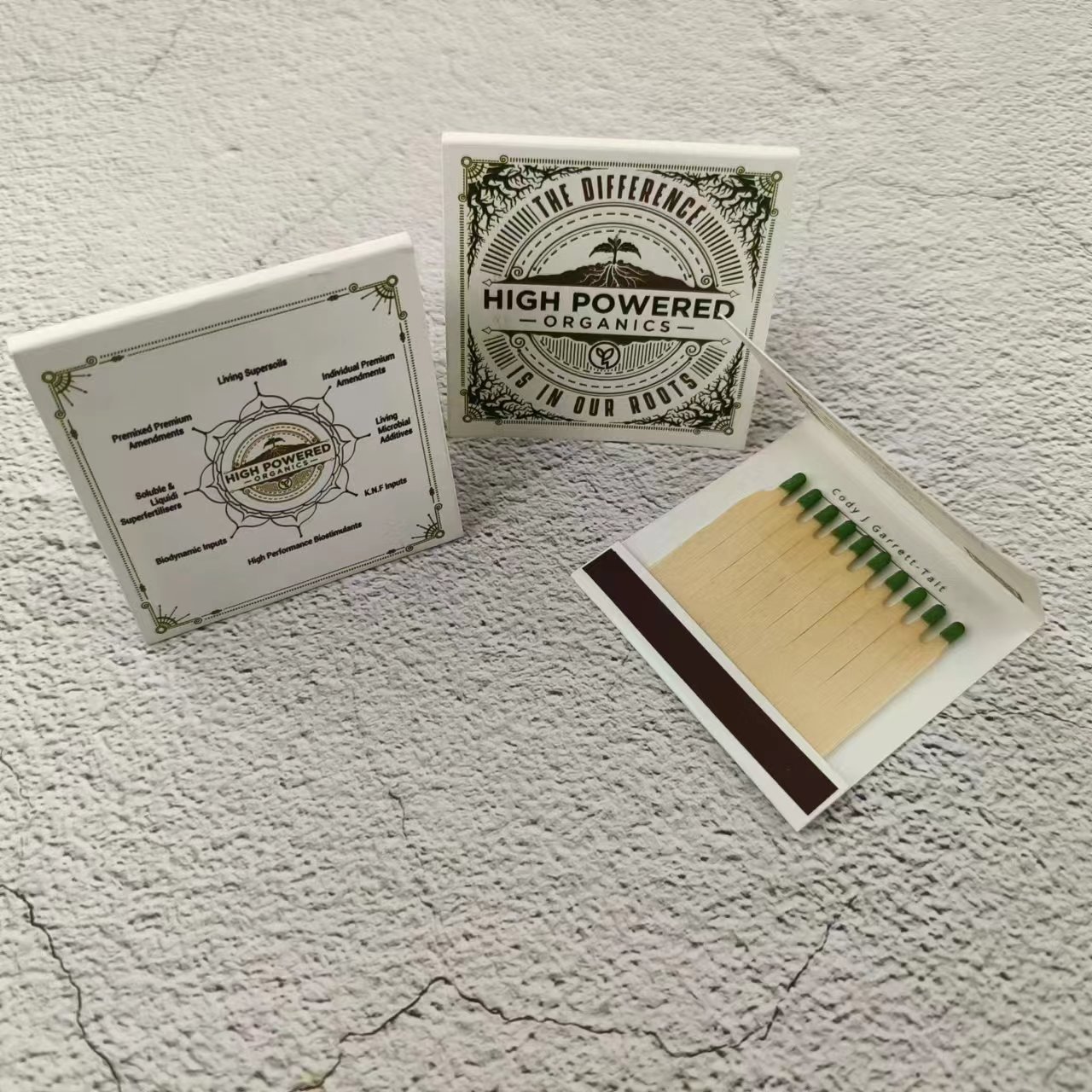 Custom Green Little Fresh Paper Book Matches Matchbook As Promotion Gifts Match Colors Hot sale Brown Paper Slender Matchbox