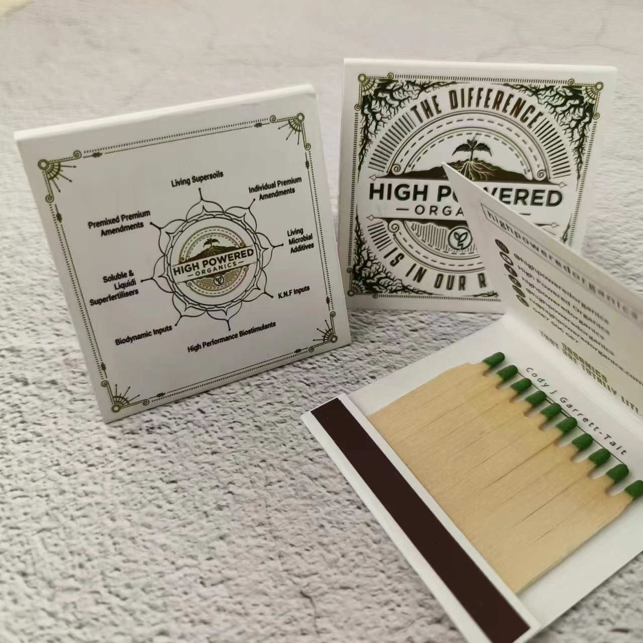 Custom Green Little Fresh Paper Book Matches Matchbook As Promotion Gifts Match Colors Hot sale Brown Paper Slender Matchbox