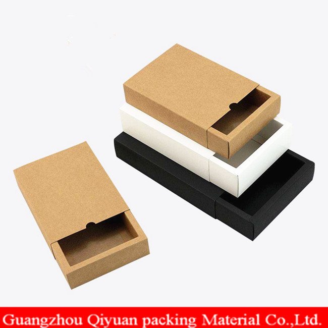 Fancy 400gram kraft paper custom design drawer style cardboard sliding out eco-friendly plain black mini match boxes