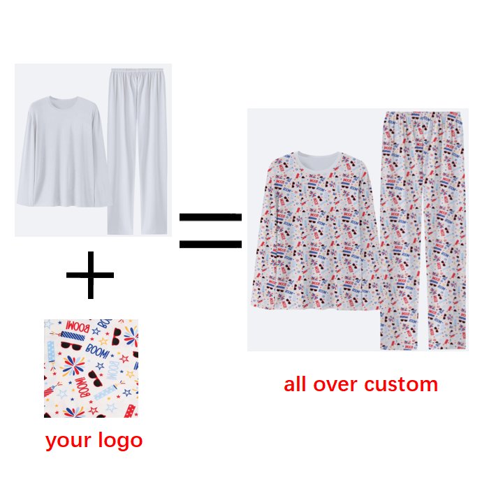 Custom Adult Pyjamas Men Sleepwear Loungewear Matching Christmas All Over Print Pajamas For Men Nightwear Set Family Clothes