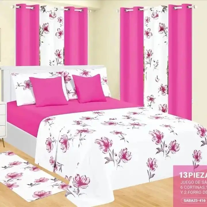 fashion new sunflower 13pcs bedding set with matching curtains custom made