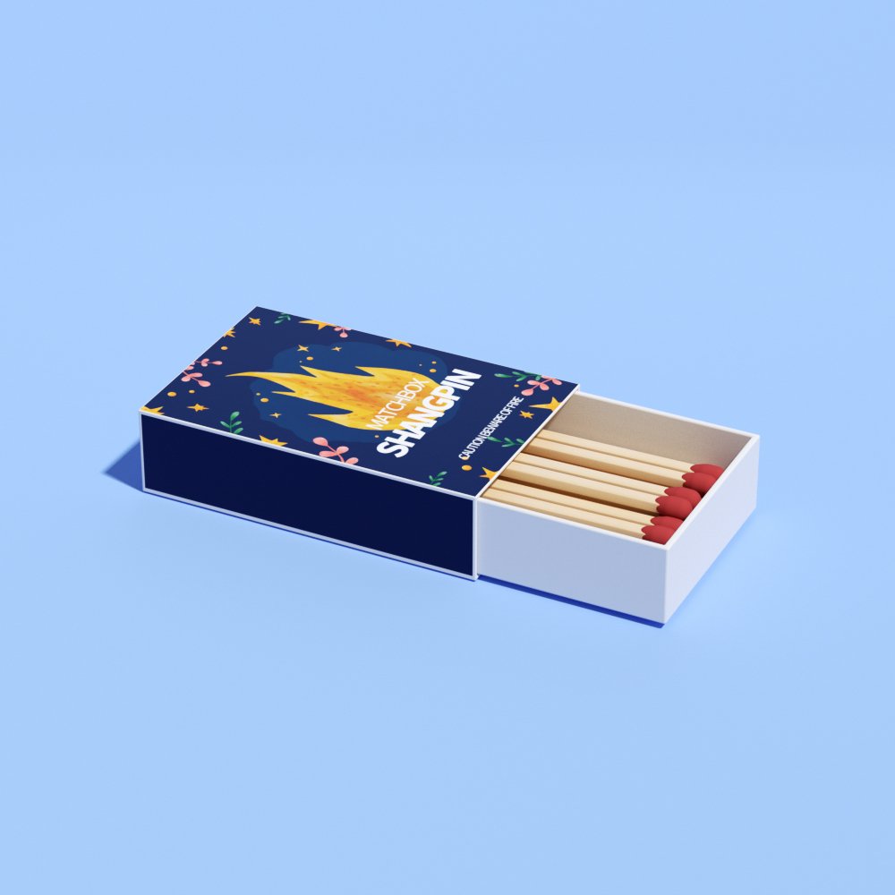Personalized White Card Matches Paper Box Small Folding Sliding Drawer Wooden Matches Packaging Box