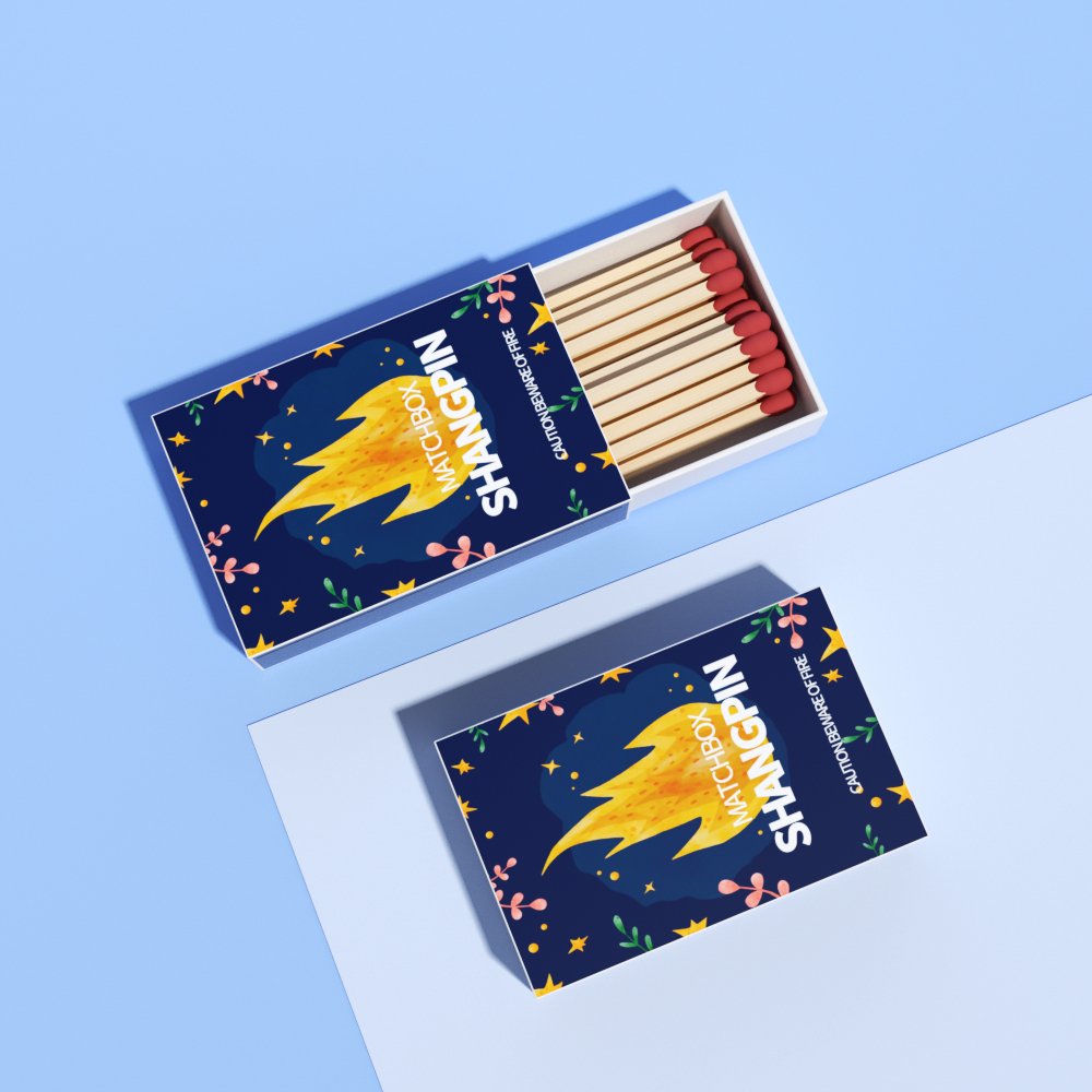 Personalized White Card Matches Paper Box Small Folding Sliding Drawer Wooden Matches Packaging Box