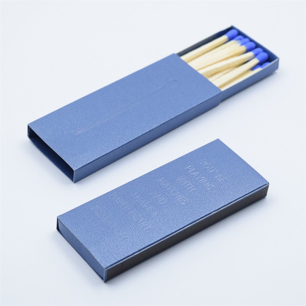 Custom Boxed Matches High End Premium Matches Logo Printed Black Card Gold Plated Printed Long Matches