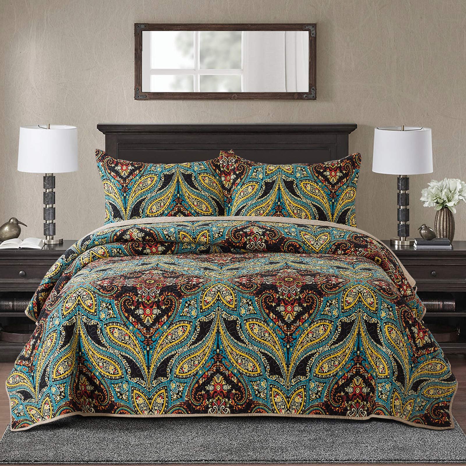 Wholesale 100% Polyester Quilted Custom Printed Color Ultrasonic Bedspread Bed Cover Set Microfiber Bed Quilt