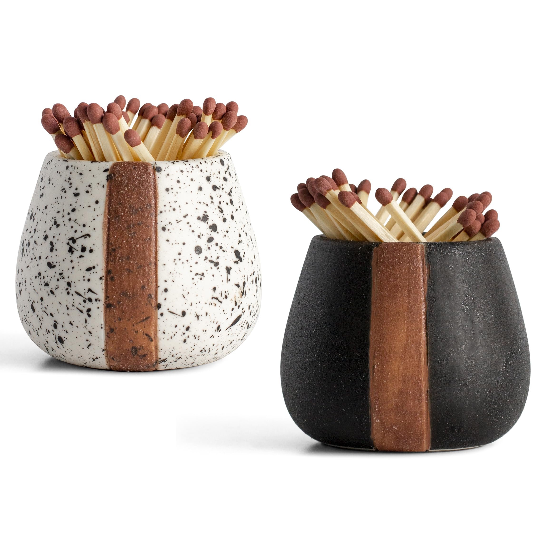 new arrive decorative ceramic match holder ceramic match striker holder with wooden tray for candle living room and home decor
