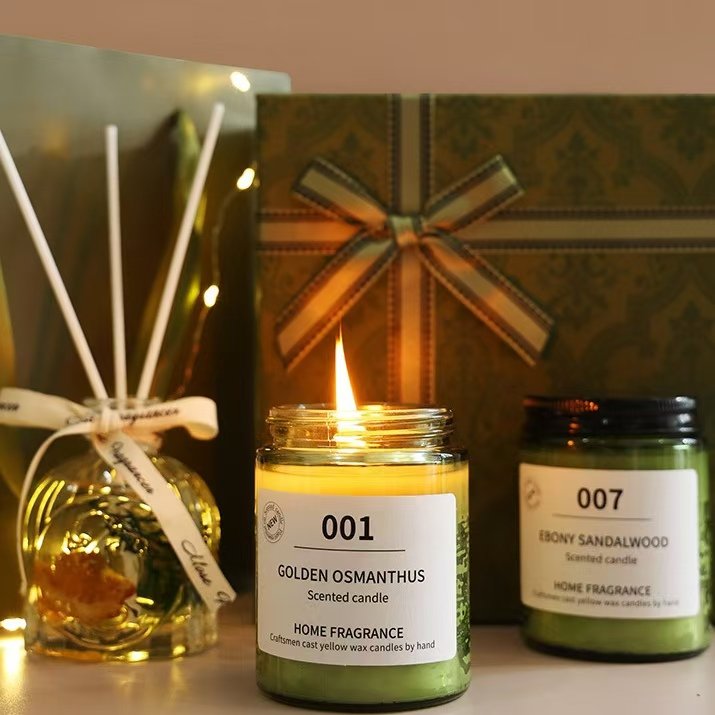 Home Art Decor Luxury Candle And Diffuser Gift Set For Guests Wedding Gift Box