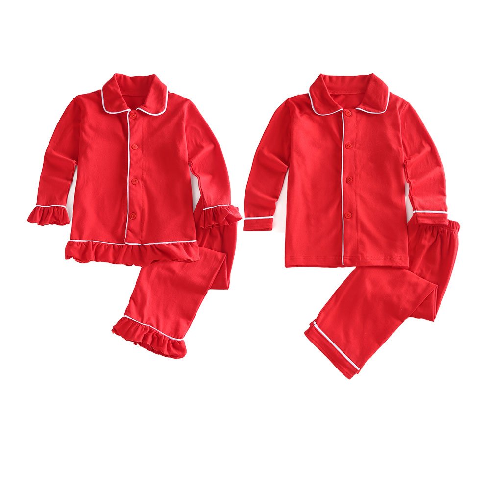 RTS 2 pieces sets matching family baby Christmas pajamas sets kids boys girls long sleeve cotton pyjamas