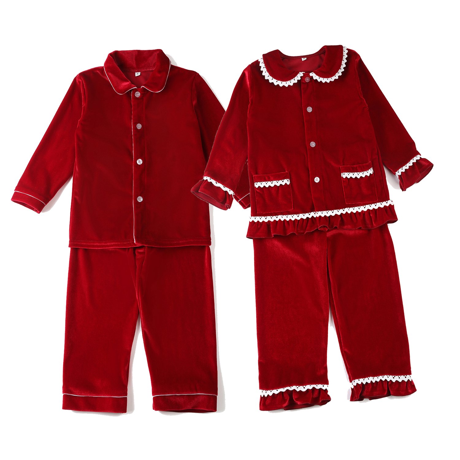 RTS 2 pieces sets matching family baby Christmas pajamas sets kids boys girls long sleeve cotton pyjamas