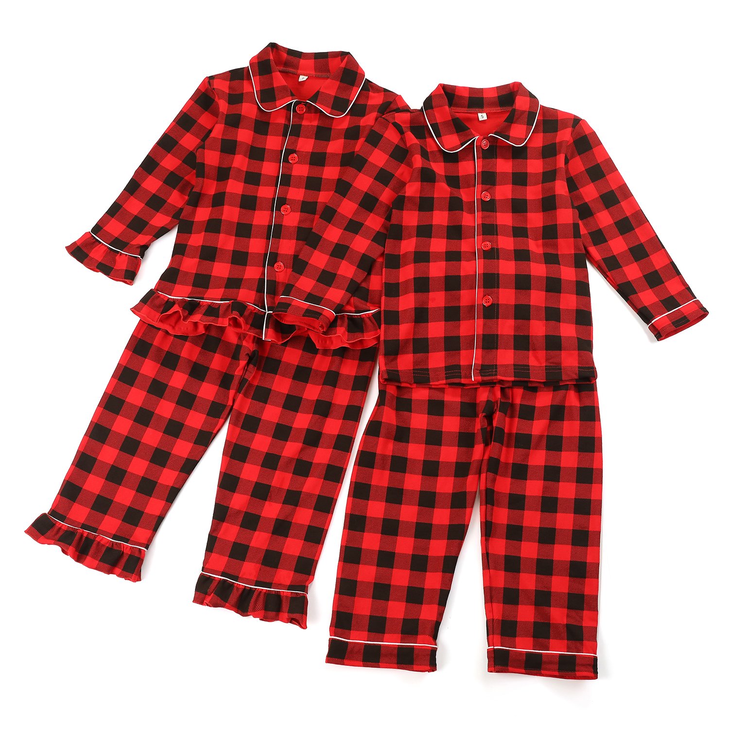 RTS 2 pieces sets matching family baby Christmas pajamas sets kids boys girls long sleeve cotton pyjamas