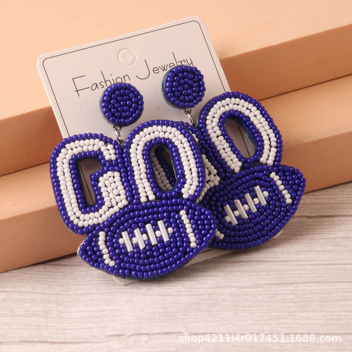 European and American New Fashion Trend Sports Style Handmade Alphabet GO Rugby Match Day Women's Earrings