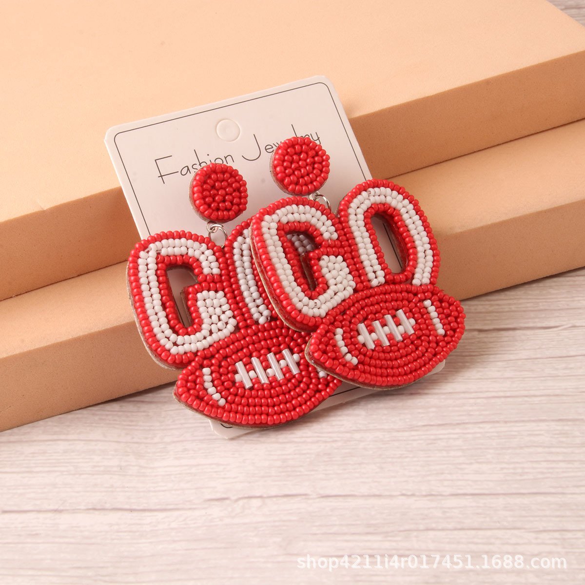 European and American New Fashion Trend Sports Style Handmade Alphabet GO Rugby Match Day Women's Earrings