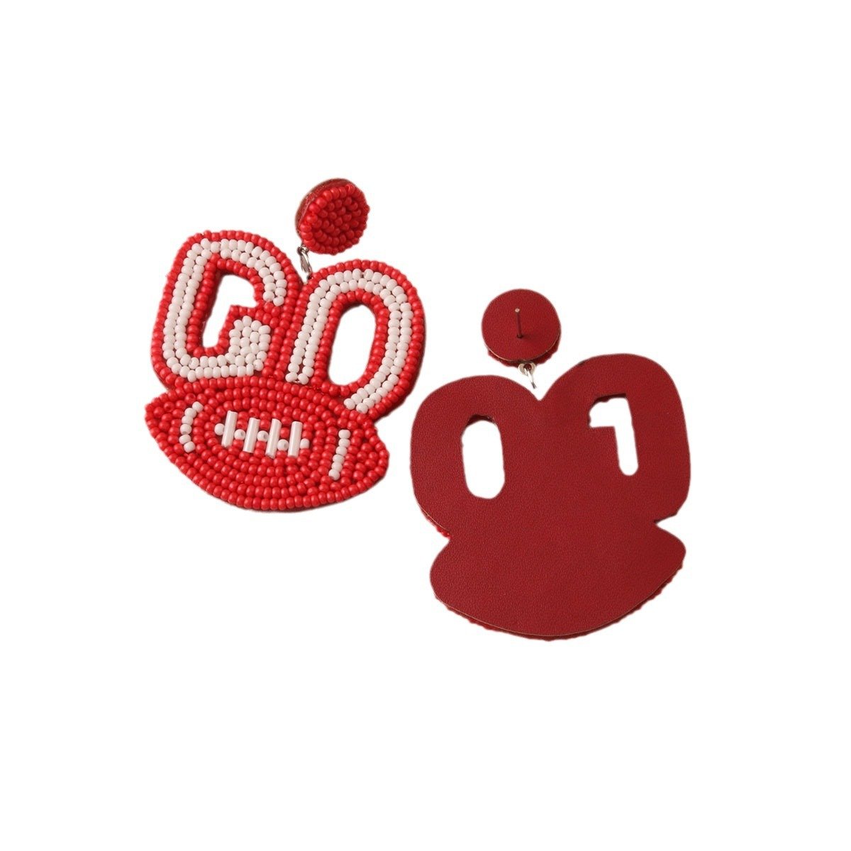 European and American New Fashion Trend Sports Style Handmade Alphabet GO Rugby Match Day Women's Earrings