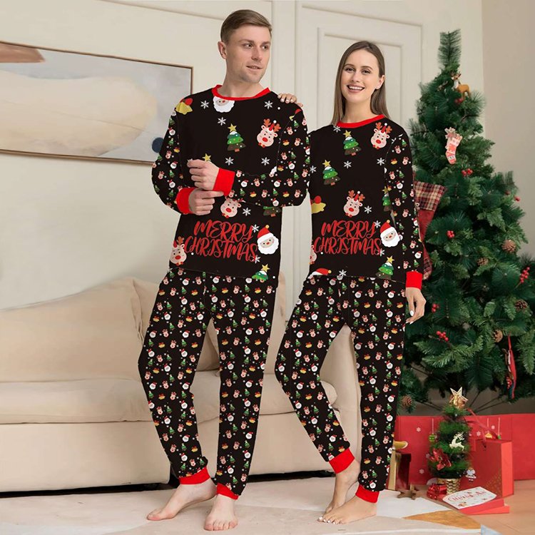 Bamboo plus size christmas women's sleepwear family matching outfits christmas pajamas