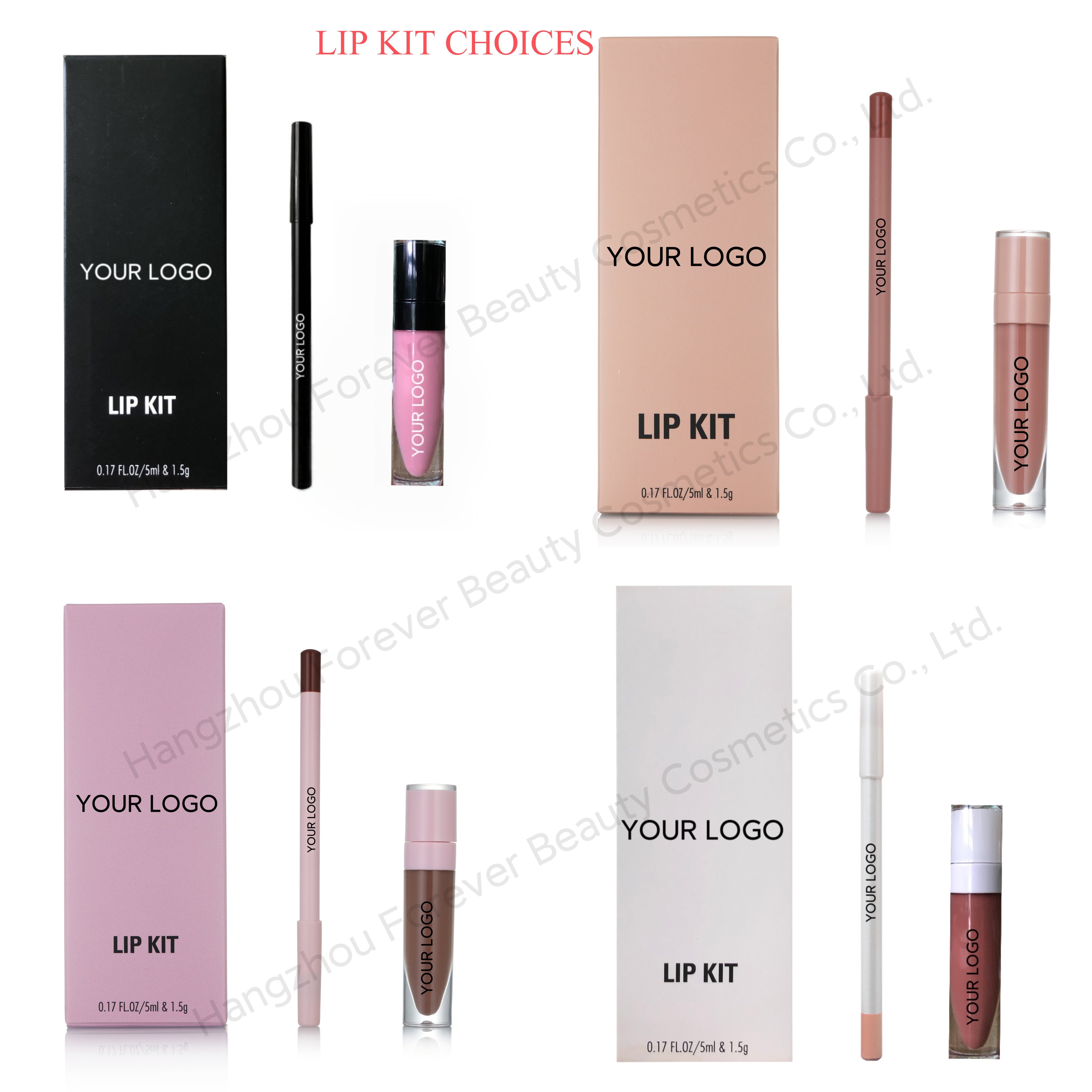 DIY Lip Set Free Match Smooth Creamy Lip Liner Nude Brown Lip Kit with Private Label