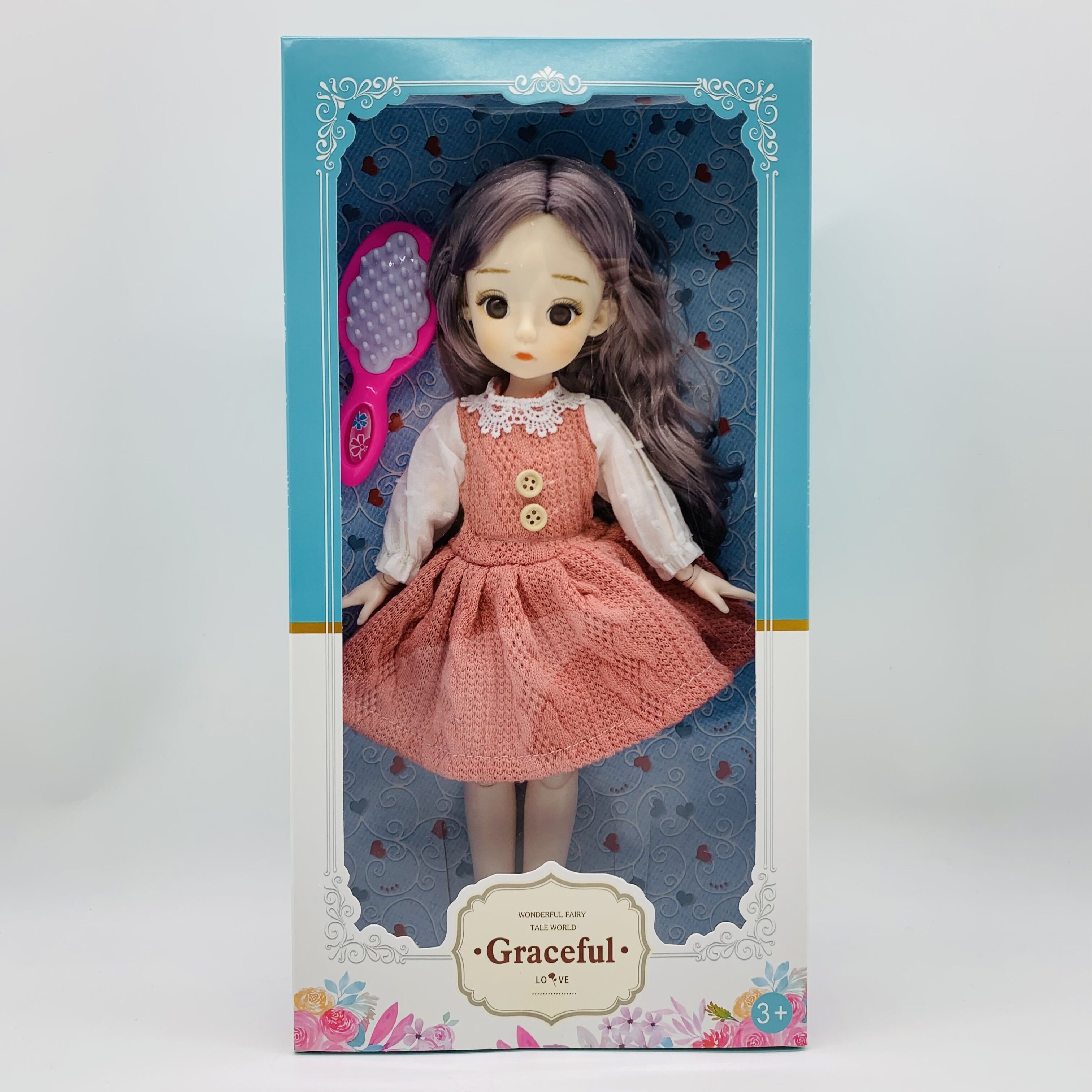 12 inch 22 joint makeup and cute doll with fashionable dress girl toy