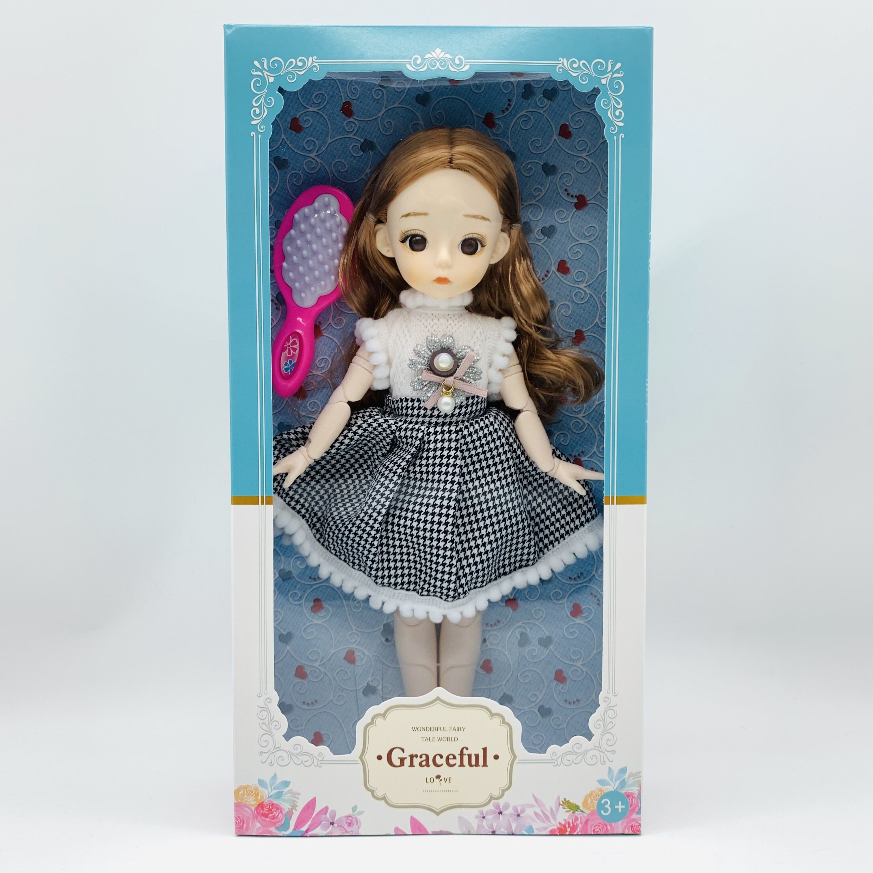 12 inch 22 joint makeup and cute doll with fashionable dress girl toy