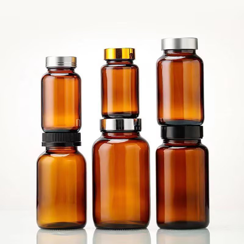 NQFIBER Famous Brand Supply Directly Custom Wholesale Glass Jars Wide Mouth Medicine Pill Bottle 60 80 100 120 150 200 250 ml