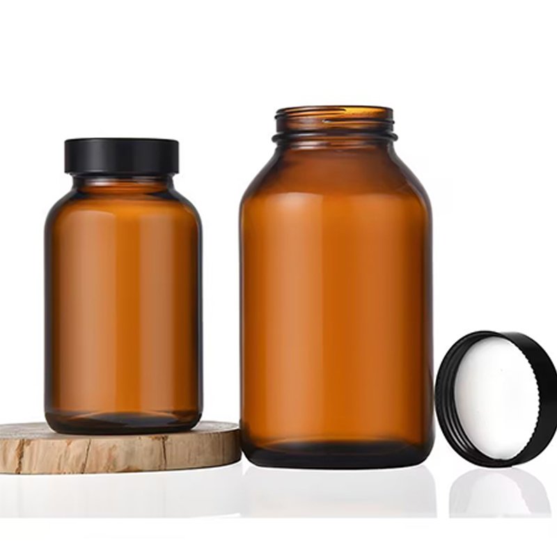 NQFIBER Famous Brand Supply Directly Custom Wholesale Glass Jars Wide Mouth Medicine Pill Bottle 60 80 100 120 150 200 250 ml