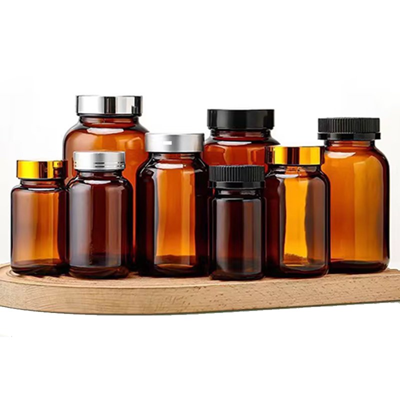 NQFIBER Famous Brand Supply Directly Custom Wholesale Glass Jars Wide Mouth Medicine Pill Bottle 60 80 100 120 150 200 250 ml