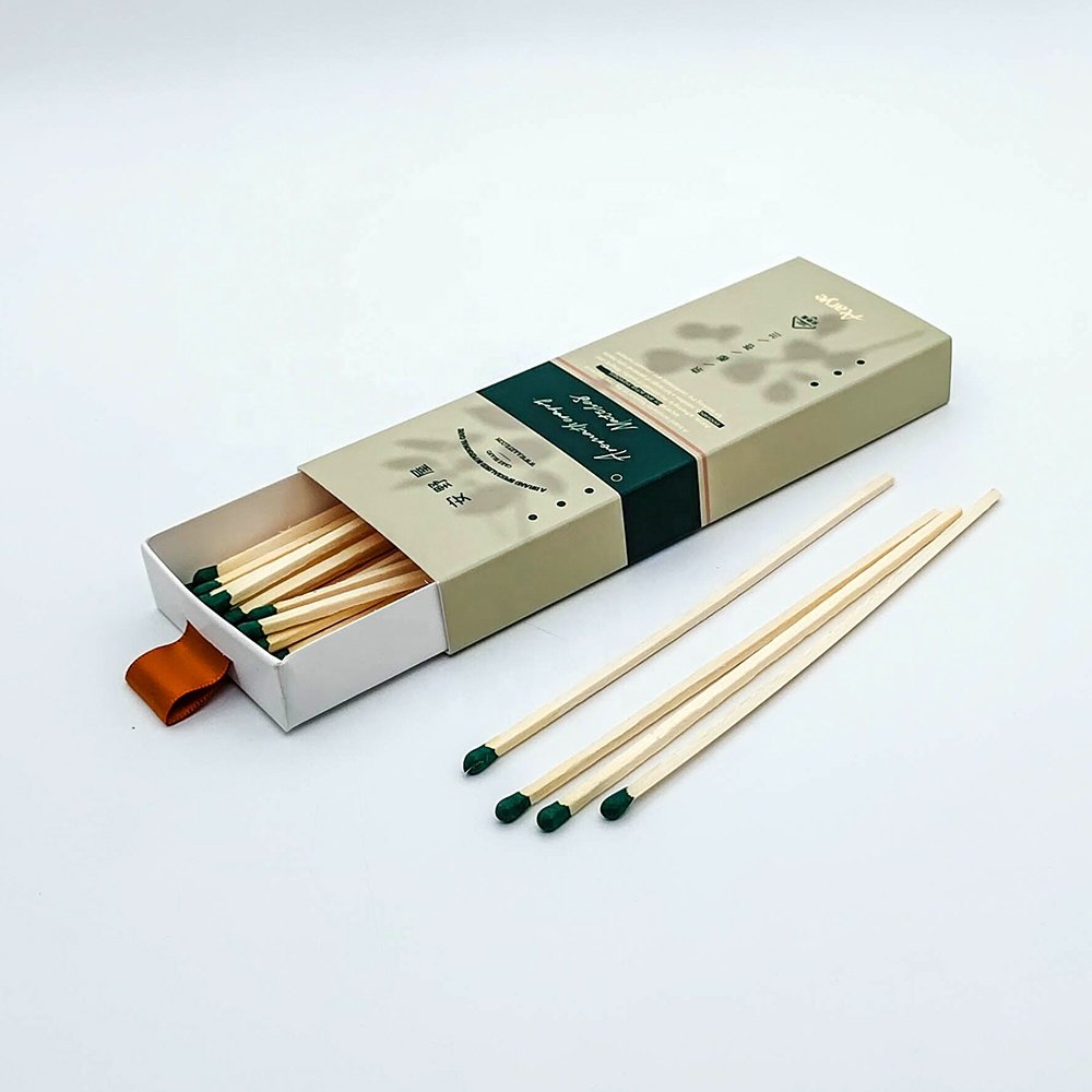 wholesale customized size private label color long safety matches in matchbox