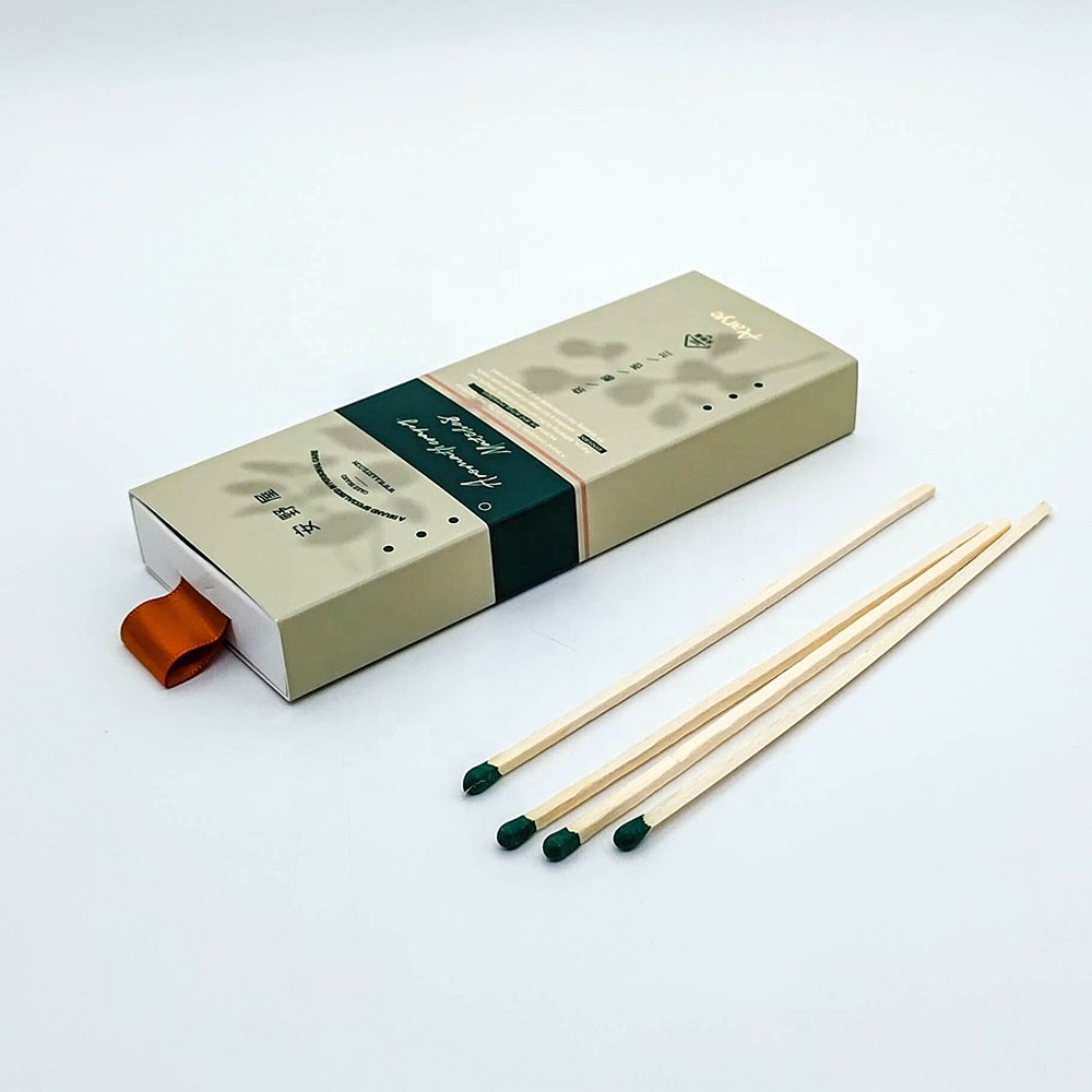 wholesale customized size private label color long safety matches in matchbox