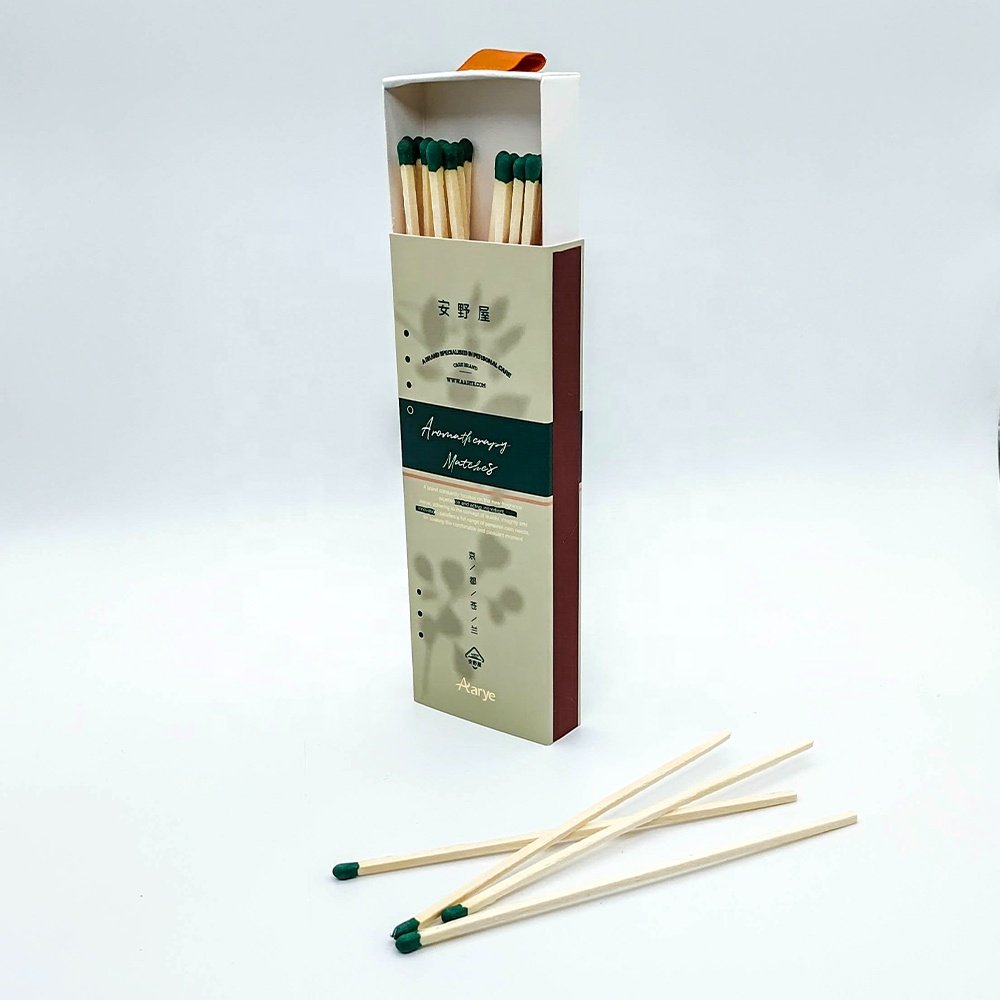 wholesale customized size private label color long safety matches in matchbox