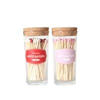 Luxury Wooden glass bottle Long matches Custom decorative in bulk Wholesale Colored Matches with Box