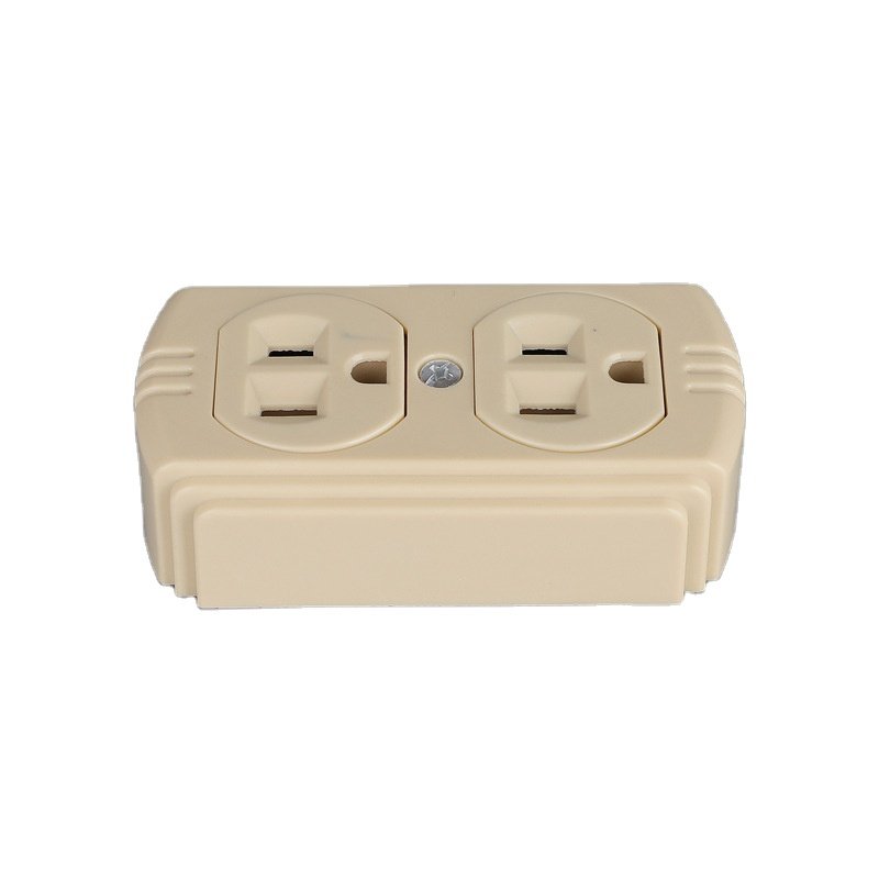110V /220V Ivory Duplex Socket South American Standard Wall Outlet with Six-Hole Flat Style ABS Plastic Matching Plugs & Sockets