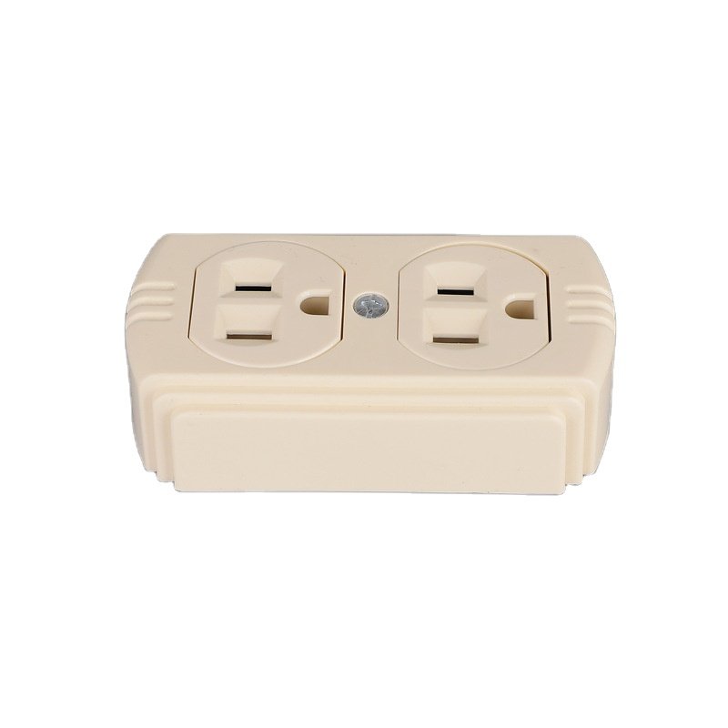 110V /220V Ivory Duplex Socket South American Standard Wall Outlet with Six-Hole Flat Style ABS Plastic Matching Plugs & Sockets