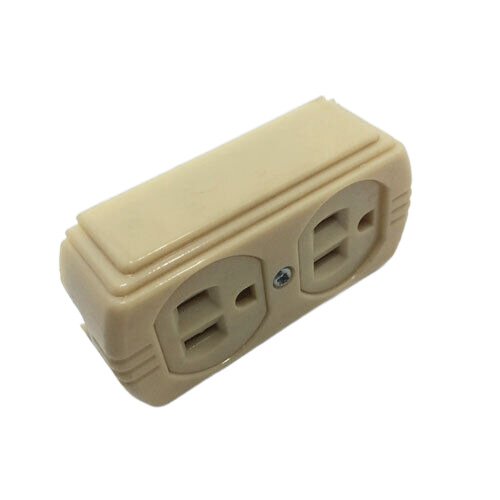 110V /220V Ivory Duplex Socket South American Standard Wall Outlet with Six-Hole Flat Style ABS Plastic Matching Plugs & Sockets