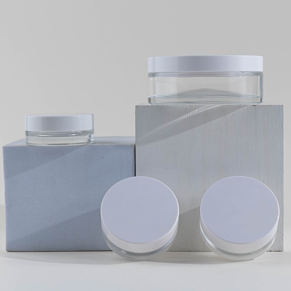 unique custom matches glass jar 10g 15g 100g glass jam jar thick bottom glass cosmetic jar set with luxury gold screw cap