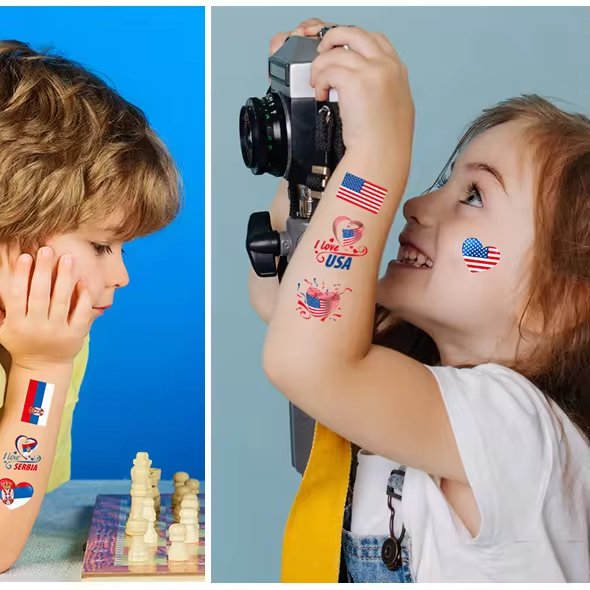 Custom Flag tattoo on the World Football Basketball match sponsor marathon Games fan party party temporary Tattoo stickers