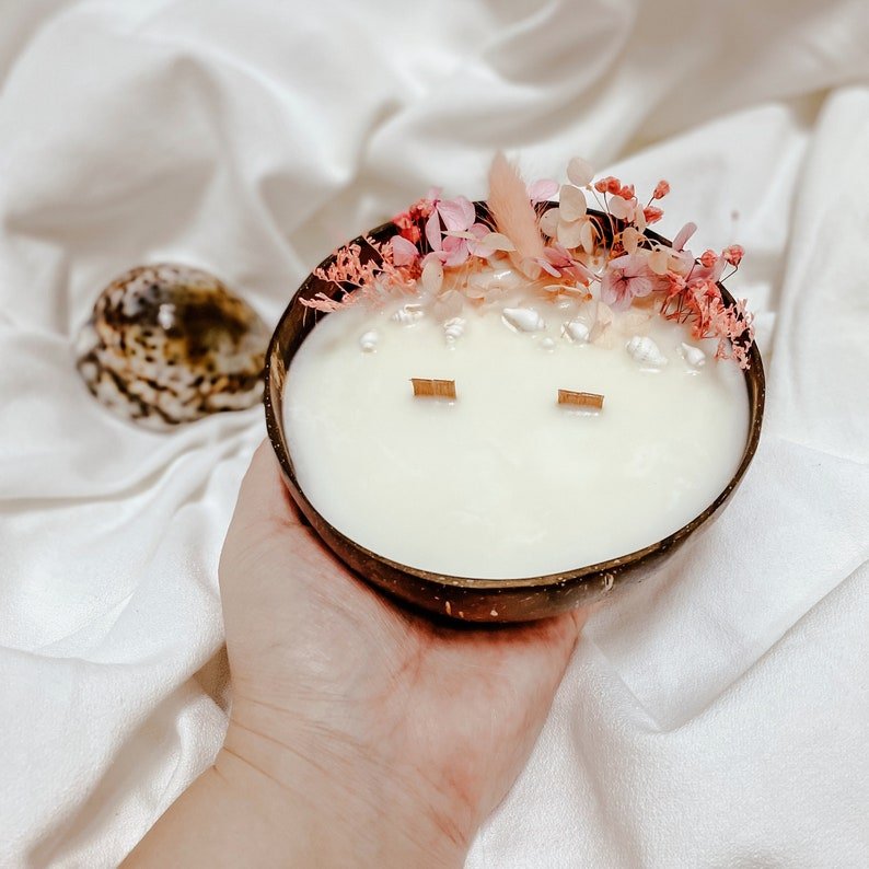 scented luxury unique customized strong label candles coconut candle home personalized strong wedding coconut shell candles