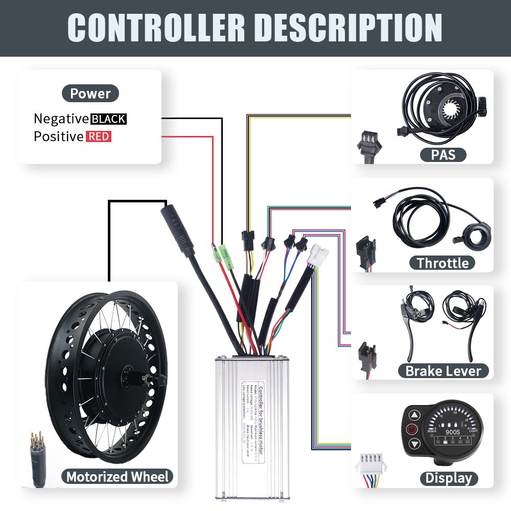 Factory price 36V/48V 500W Front Wheel Snow Fat Tire Hub Motor Kit 20inch 26inch For Ebike Conversion Kit Matched With 4.0 Tire