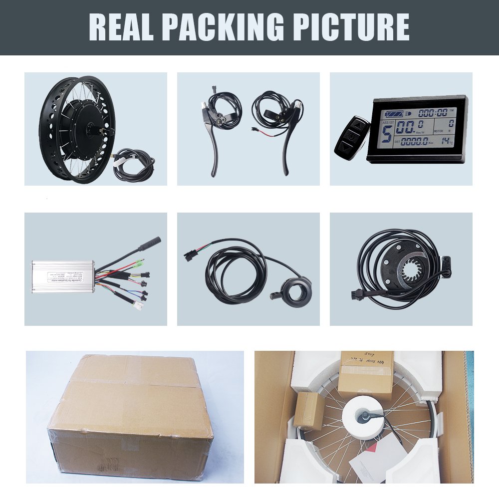 Factory price 36V/48V 500W Front Wheel Snow Fat Tire Hub Motor Kit 20inch 26inch For Ebike Conversion Kit Matched With 4.0 Tire