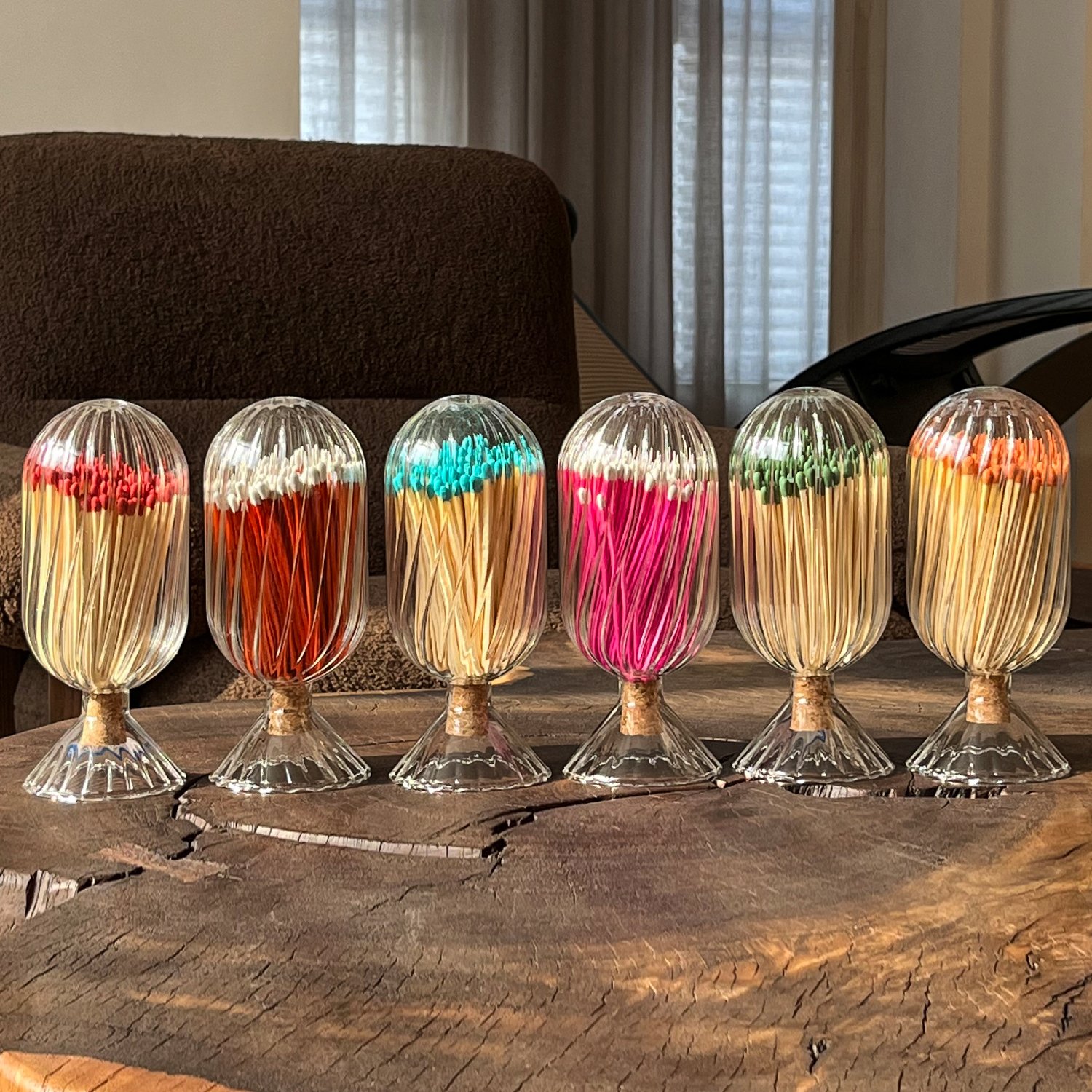 New Match Decorative Custom Logo Inverted Bottle Long Wooden Stick Glass Bottle Of Wood Matches