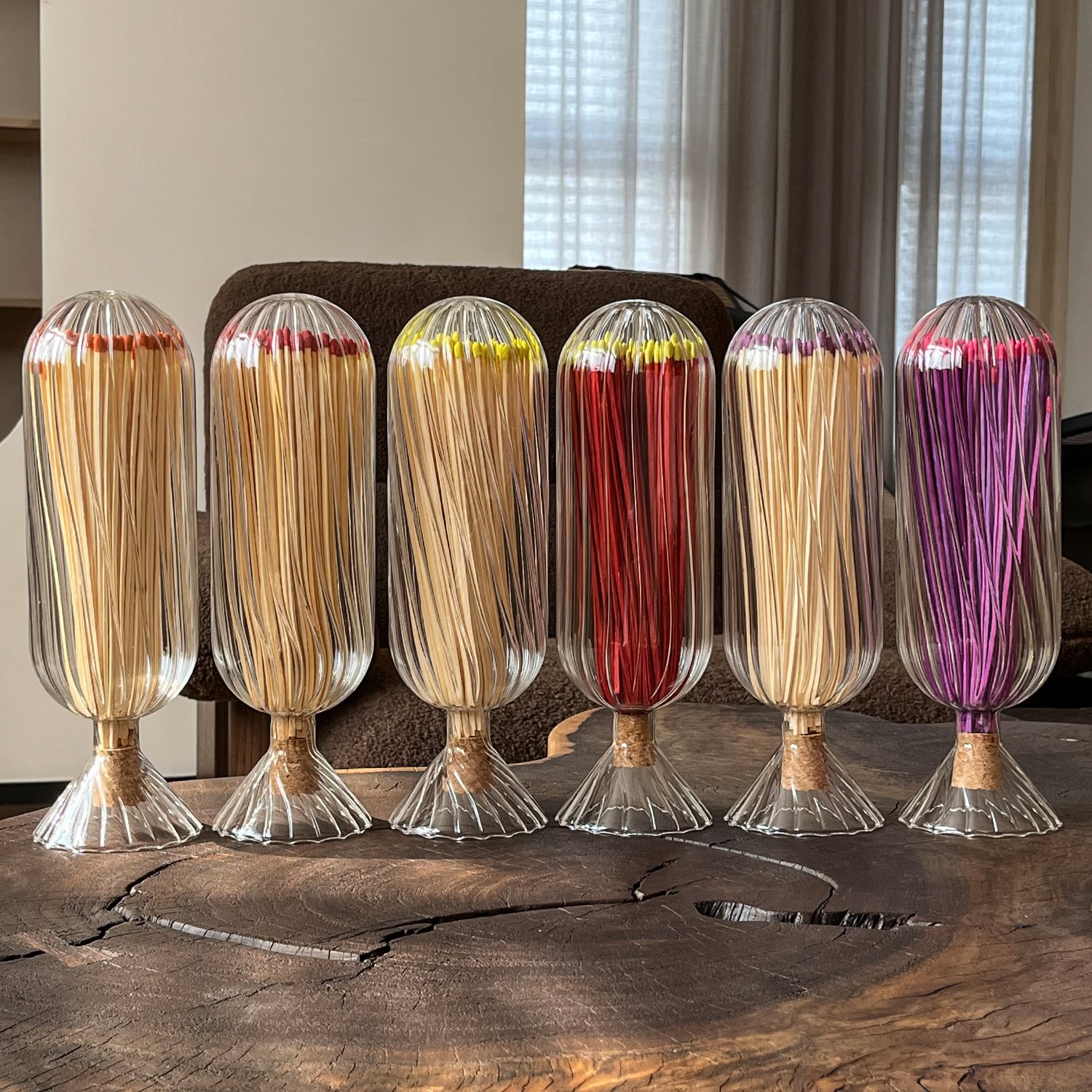 New Match Decorative Custom Logo Inverted Bottle Long Wooden Stick Glass Bottle Of Wood Matches