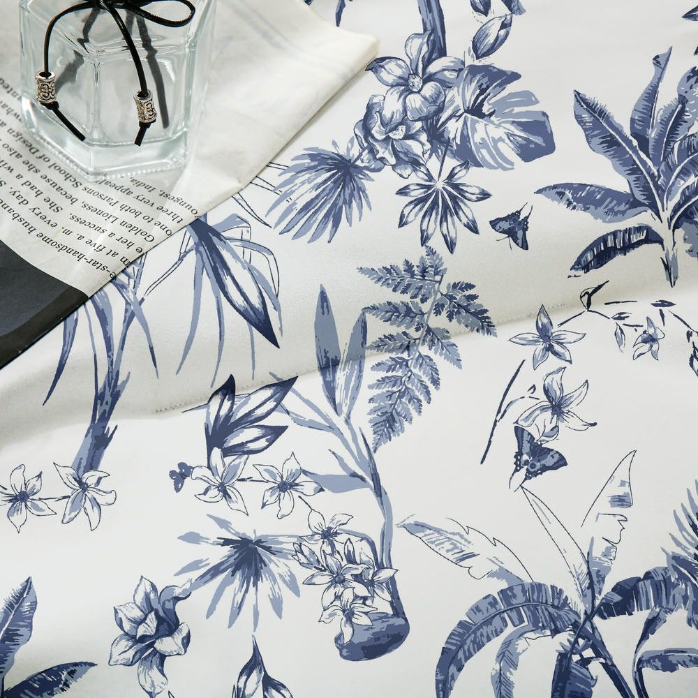 Wholesale Custom High Quality Microfiber Bedding Sets Floral Printed Sheets Matching Curtains for Home Hotel Use Bulk Price