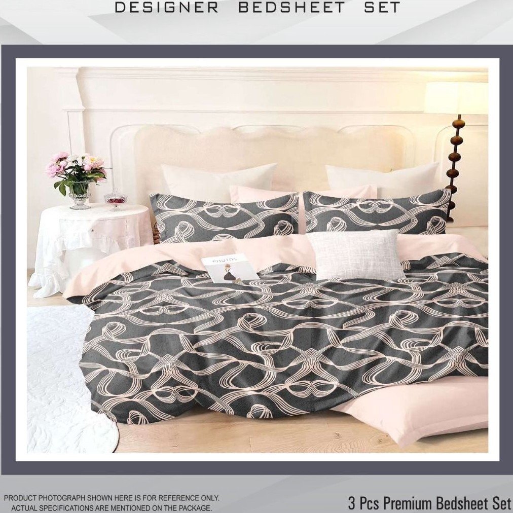 The New Bedding Set Includes Bedsheet For Double Bed And With Matching Pillow Cover In Pure Cotton Satin Material At SE