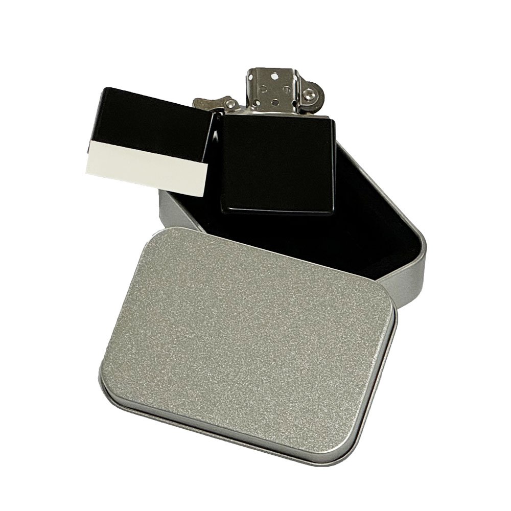 Yiwu Qianxun 2023 Factory Silk Smoking Wholesale Hot Sell Cheap Black Metal Flint Match Petrol Oil Lighter Refillable With Case