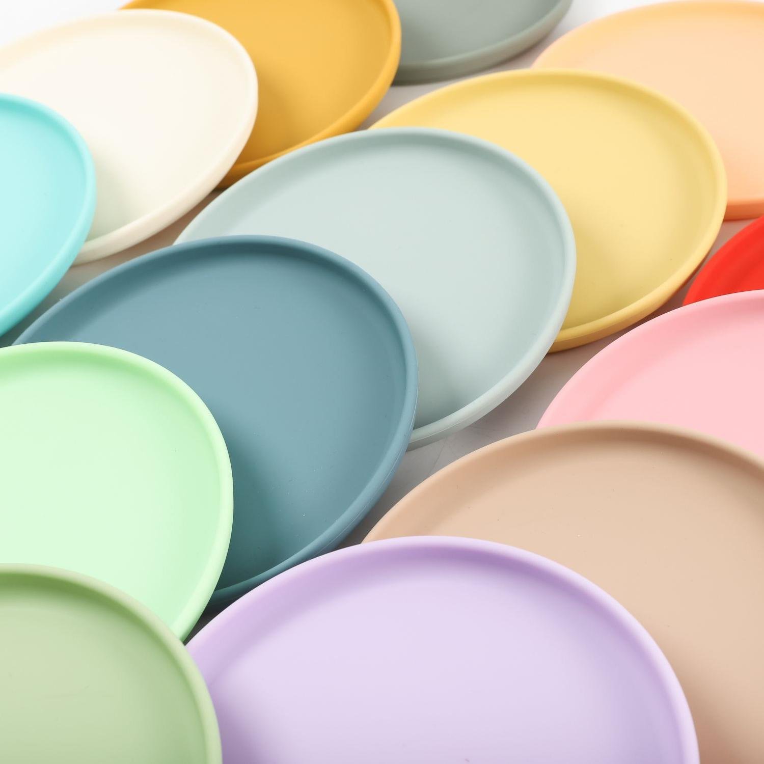 2024 color Design Silicon Plate food feeding for kids baby & toddlers Silicone Unbreakable Serving Dinner Decorated Desart