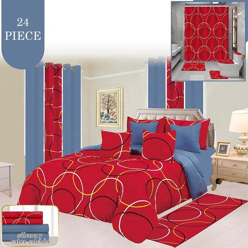 good quality 24 piece bedding sets with matching curtains bedspread set and sheet king size curtain