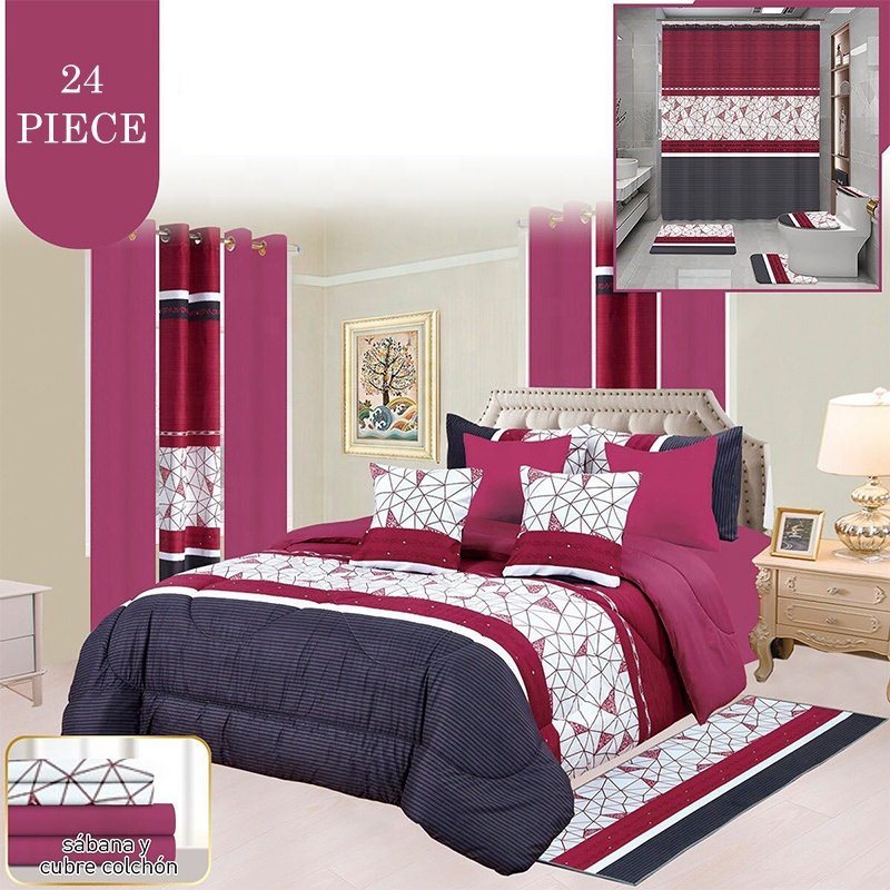 good quality 24 piece bedding sets with matching curtains bedspread set and sheet king size curtain