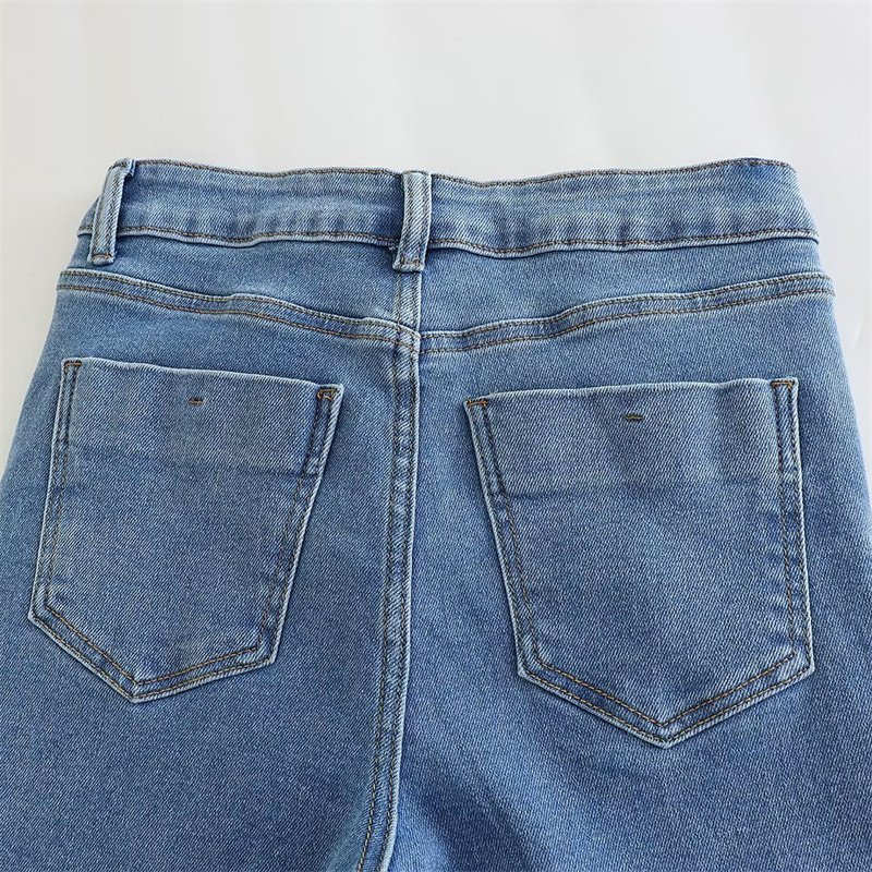 TAOP&ZA 2023 new retro women's wholesale all-match thin trousers high waist flared elastic washed jeans 7223025