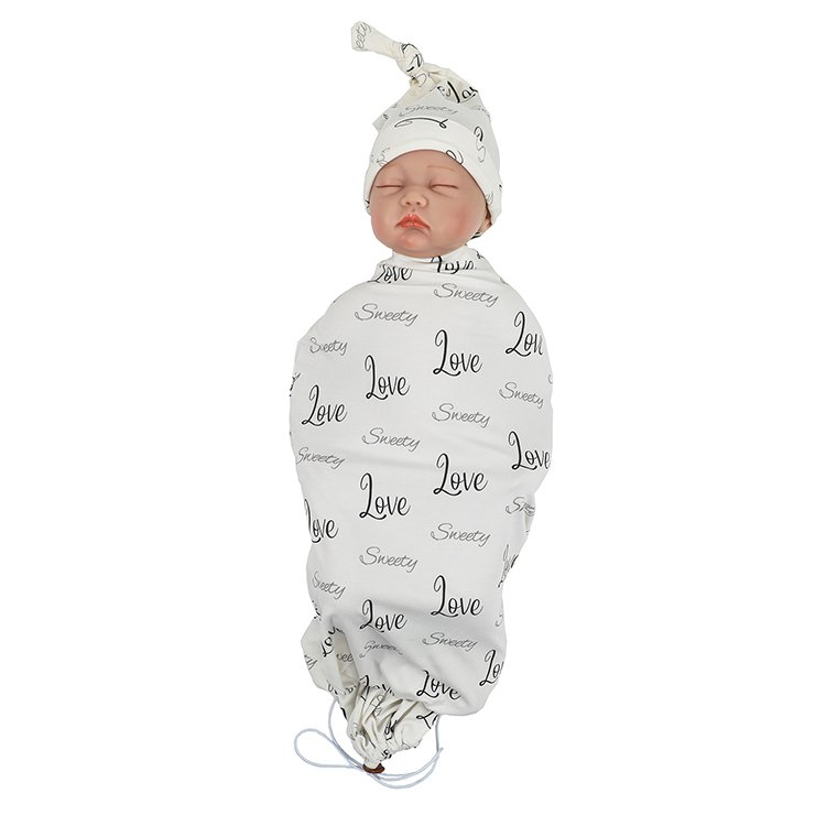 Soft Baby Stretchy Blanket swaddle set With Matching Hat Infant Photography Prop Sleeping Bag Infant Nursery Sleep Cocoon Sack