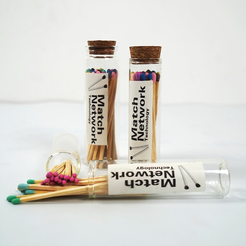Customized matches bottle Candle Custom Label Aromatherapy New Custom Colorful Match Sticks In Glass Jar Bottle Matche