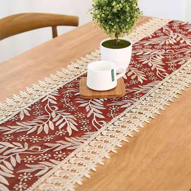 Lace table runners for weddings dinning table runner set organza red table runner