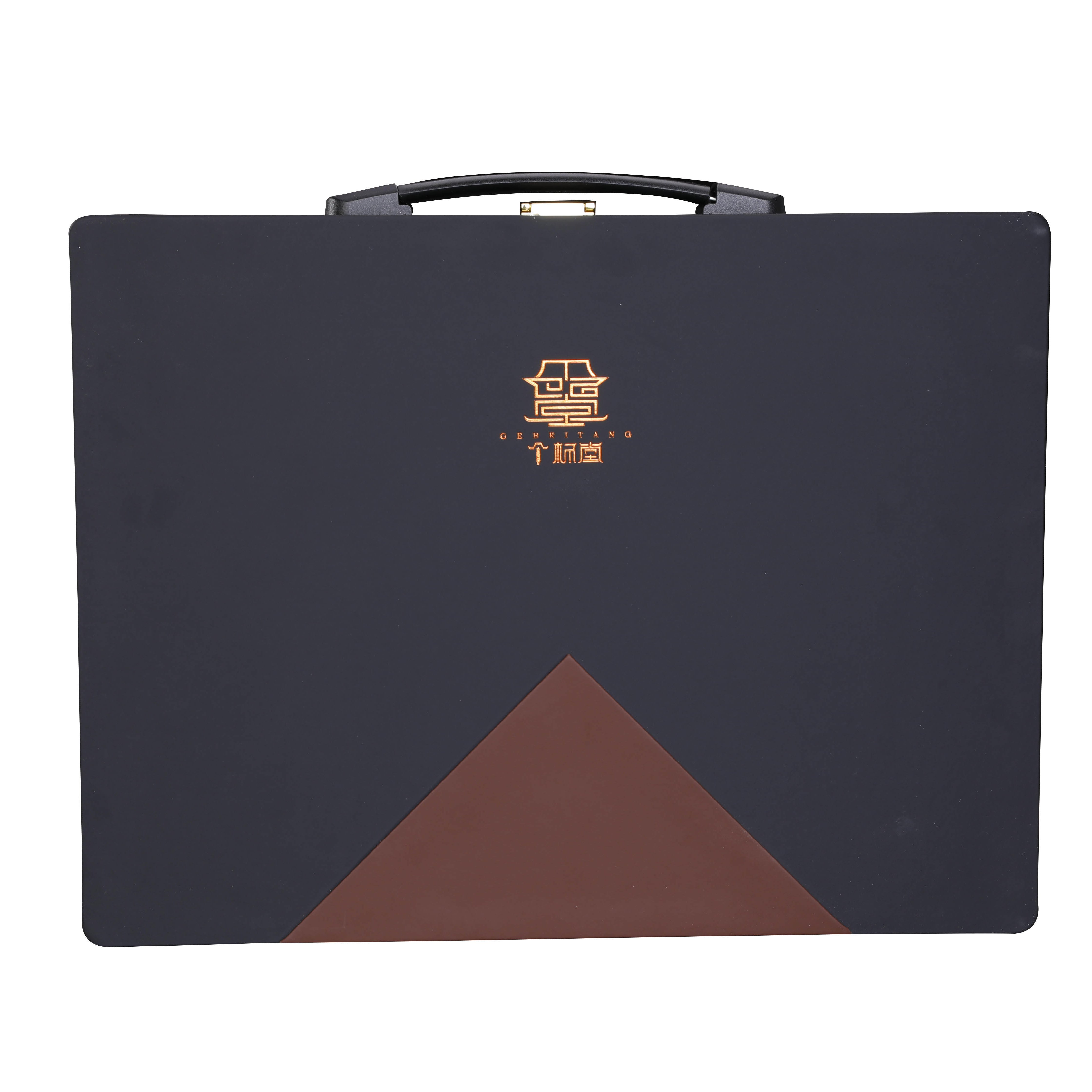 Business Classic Color Matching Leather Hard Packaging Box Fashion Customized Leather Gift Box