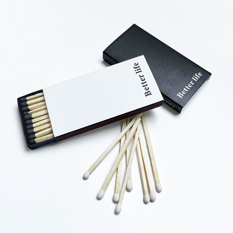 Custom Logo 55mm 15 Sticks Per Box Retro Cigars Old Fashioned Safety Birthday Candle Matches